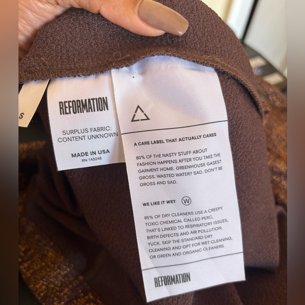 Reformation Mini Copper Open Back Dress Size S - Picture 3 of 9
